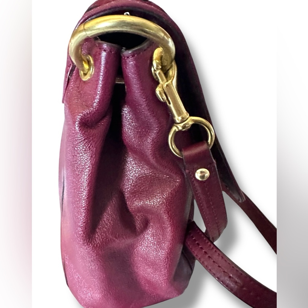 Coach Park Hair Calf Turnlock Flap Satchel Bag Leopard Oxblood Burgundy 2013 - Picture 5 of 11